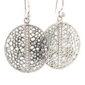 Sterling Silver Drop Disc Earrings image