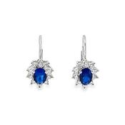 Sterling Silver Blue And Cubic Zirconia Earrings image