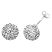 Sterling Silver Cubic Zirconia Disco Ball Earring image