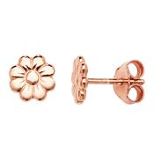 Sterling Silver Rose Plated Flower Stud Earring image