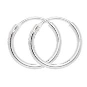 Sterling Silver 12mm Hinged Sleeper Hoop Earring image