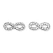 Sterling Silver Cubic Zirconia Infinity Stud Earring