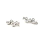 Sterling Silver Cubic Zirconia Rubover Drop Earrings image
