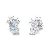 Sterling Silver Cubic Zirconia Multi Stone Long Earring image