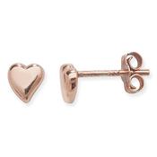 Sterling Silver Rose Heart Stud Earrings image