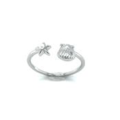Sil Ring Seashell Open