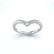 Sil Ring Cz Wishbone image