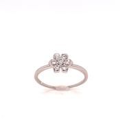 Sterling Silver Cubic Zirconia Flower Ring image
