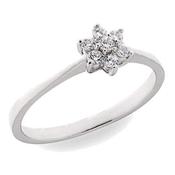 Sterling Silver Cubic Zirconia Flower Ring image