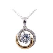 Sterling Silver Cubic Zirconia Gold Tone Swirl Pendant image