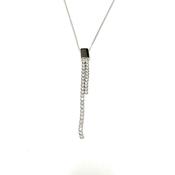 Sterling Silver Cubic Zirconia Long Drop Pendant
