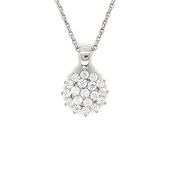 Sterling Silver Cubic Zirconia Flower Pendant image