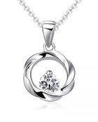 Silver Cubic Zirconia Swirl Pendant image