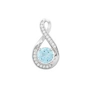 Sil Pdant Cz/Bl Topaz