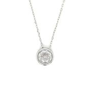 Sterling Silver 7mm Rubover Cubic Zirconia Slider Necklet image