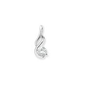 Sterling Silver Cubic Zirconia Solitaire Loop Pendant image