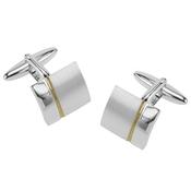 Silver Plated Two Tone Matt And Polished Cufflinks
