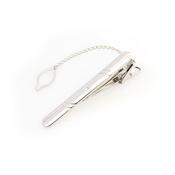 Silver Plated Diamond Cut Stone Set Tie Bar