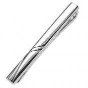 Silver Plated Diamond Cute Tie Bar With 3 Lines