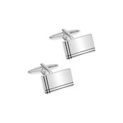 Silver Plated Cufflinks with Double Line
