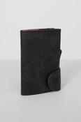 Black Leather C-Secure Coin Wallet