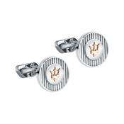 Maserati Stainless Steel + Rose Plated Round Cufflinks image