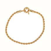 Burren 18ct Gold Plated Rope Bracelet With Bolt Ring Clasp