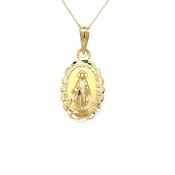 9ct Yellow Gold Miraculous Medal Pendant image