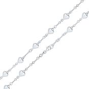 Sterling Silver Heart Link Bracelet 7.5'