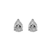 Sterling Silver Pear Cut CZ Soltaire Earrings