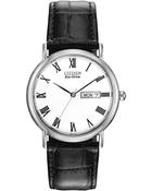 Gents Stainless Steel White Dial Classi Day-Date Citizen Watch