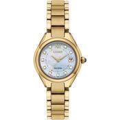Ladies Stainless Steel Rose Tone Mother Of Pearl Citizen Watch
