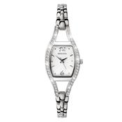 Ladies Stainless Steel Bracelet With Cubic Zirconia White Dial