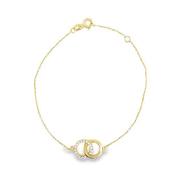 9ct Cubic Zirconia Double Circle Partnership Braaclet
