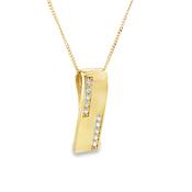 9ct Cubic Zirconia Polished Vertical Bar With Cubic Zirconia