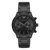 Gents Stainless Steel Armani Mario 43mm Black Chronograph Watch