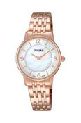 Ladies Rolled Gold Bracelet Rose White Dial Pulsar Watch