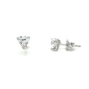 Sterling Silver Cubic Zirconia Heart Stud Earrings image