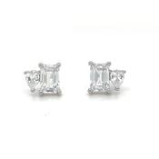 Sterling Silver Moi Et Toi CZ Earrings image