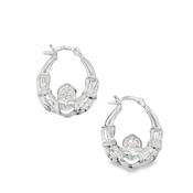 Sterling Silver Claddagh Hoop Earrings image