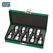 Toptul 9pce 1/2"dr Star bit socket set T20 - T60 image