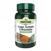 Natures Aid - Ginger, Turmeric &amp; Bromelain - 60 Tablets