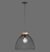 11419-18 LAMI Pendant Light Black/Wood