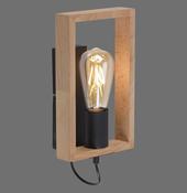 15654-18 FRANKY Wall Light Black/Wood