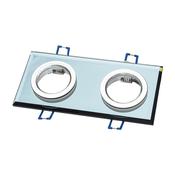 Recessed Spotlight Glass Square 2xGU10 Colour: Silver (EKOS919)