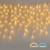 Curtain Lights Christmas 200LED 5m 2000K + 6000K Flash IP44 White (EKSW2740)