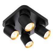 Ceiling Light Andy 4xGU10 Square Black + Gold (ML9941)