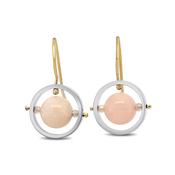 Ice Rink Earrings Morganite — 9k, Argentium | Midnight Snow Collection