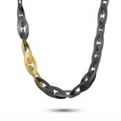 ShipShape Link Necklace — Oxidised Argentium &amp; 18K Gold image