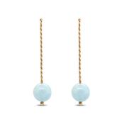 Solo Long Earring — 9k &amp; Aquamarine | Summer Strand Collection
